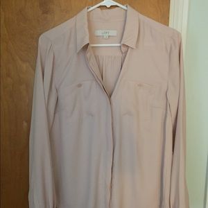 Loft blouse size small, beige/light pink color